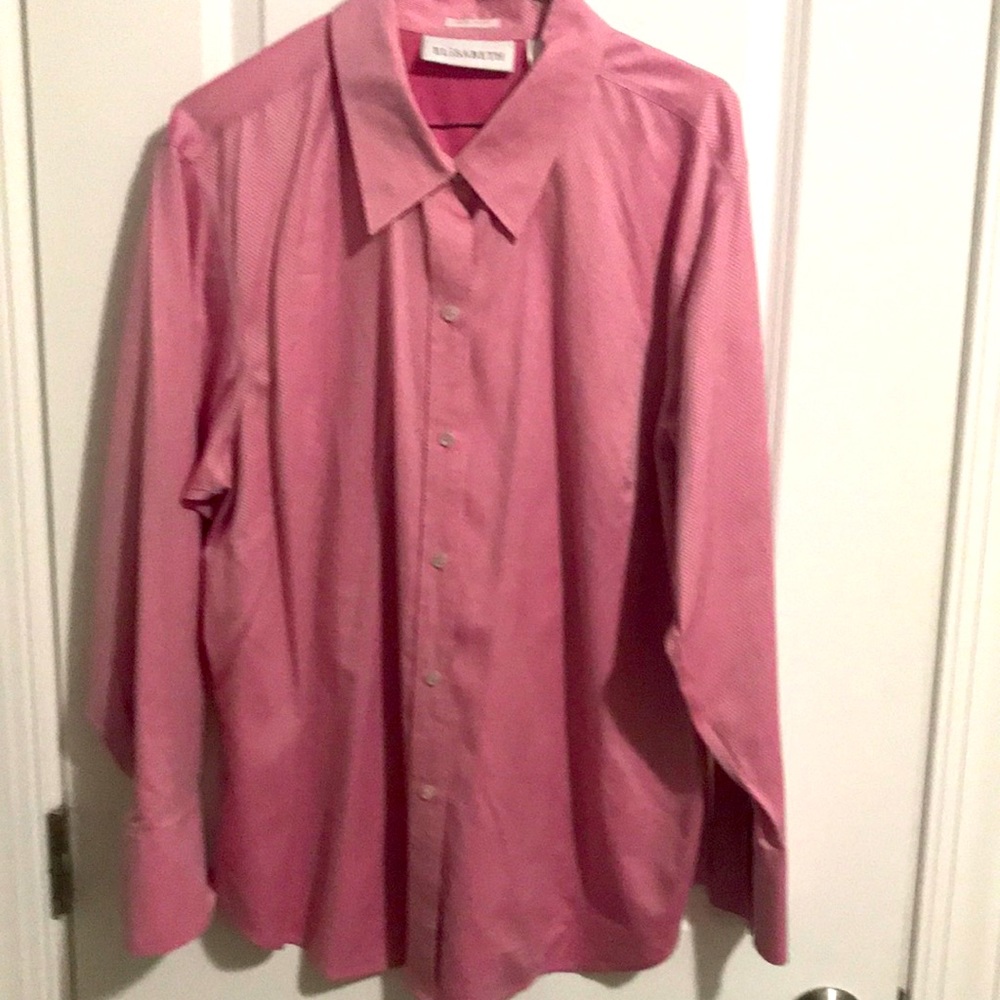 ELisabeth, size18w non-iron textured design 💯Cotton button down shirt